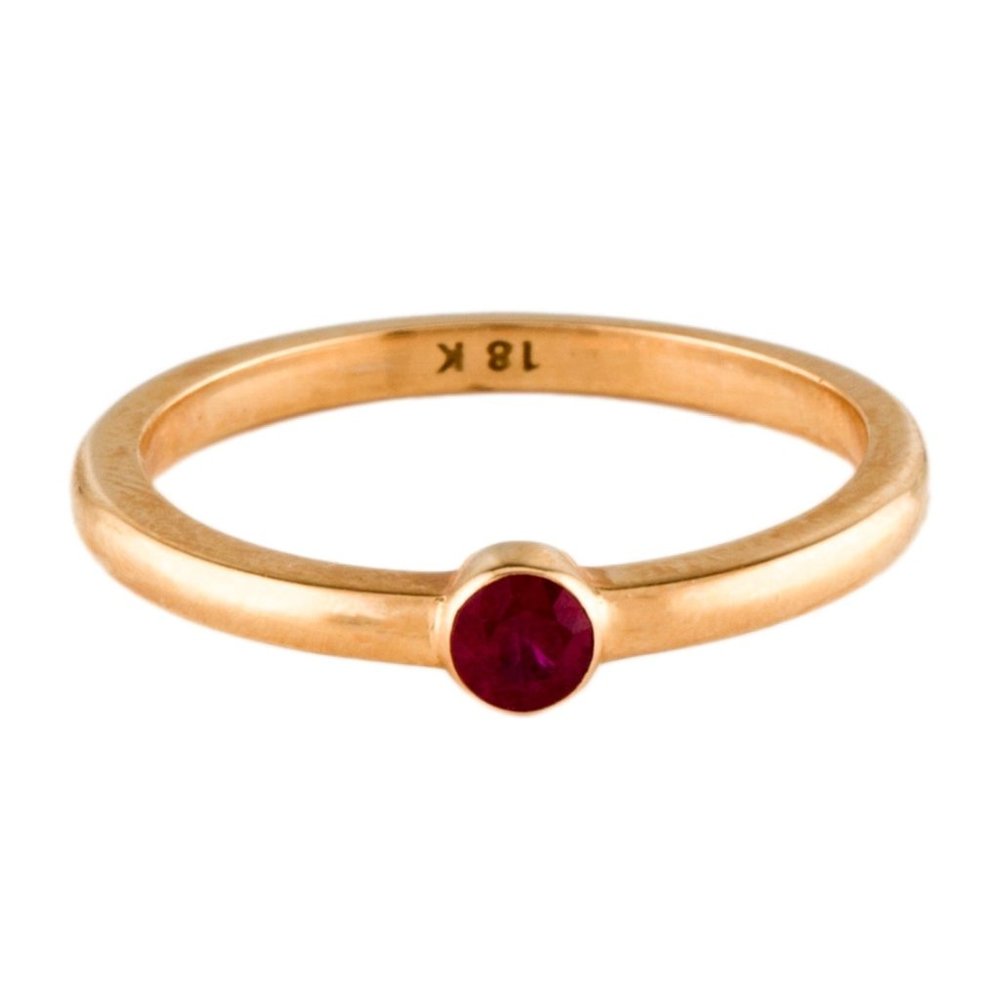 BEAUTIFUL 18K YELLOW GOLD RUBY BAND RING